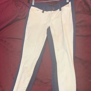 Genetic Denim White Front with Navy Side-Panel Skinny Jeans -Waist 28 inches